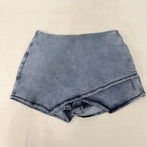 Luvamia Women Blue Denim‎ Skort XL NEW